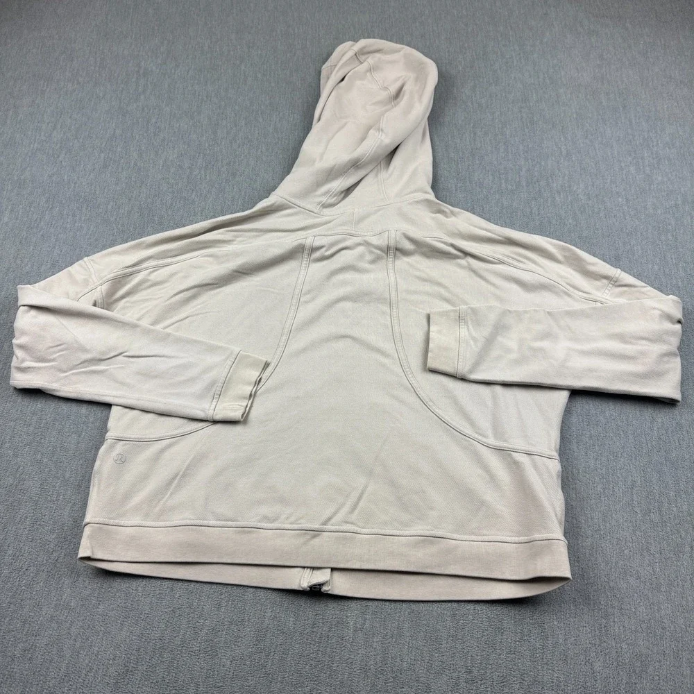 Lululemon Next Move Jacket‎ Hoodie Womens 12 Beige Full Zip Sweatshirt W4APOS
